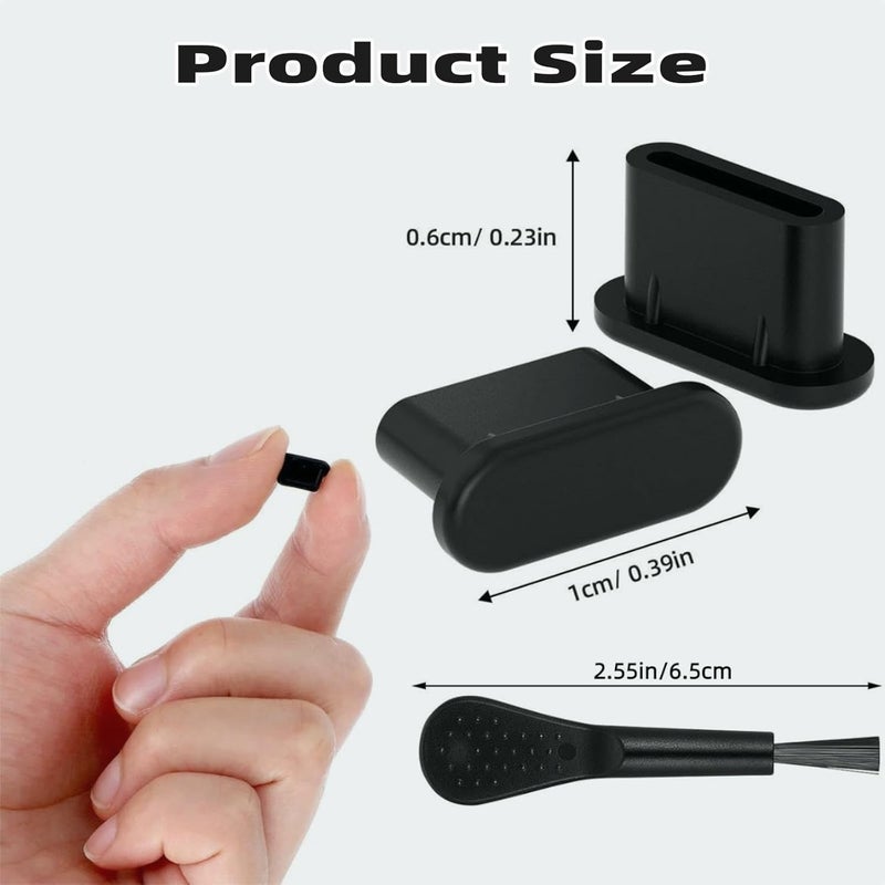 HUACAA 24Pcs USB C Dust Plug, Silicone Anti Dust Plug Cover + Portable Storage Box Compatible with Samsung Galaxy Google Pixel Moto G TCL UMIDIGI OnePlus Nord & Type C Port Device (Type-C Dust Plug/Black) - Image 3
